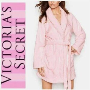 Victoria's Secret ANGEL Cozy Plush Short Robe Pink M/L